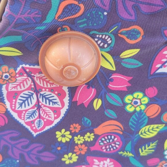 Lily Bloom Wheeled Duffel Bag 20" Raking It In Living Large Purple  Floral Mater - Picture 10 of 16